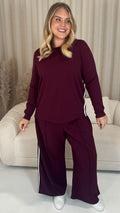 CurveWow Tape Side Long Sleeve Top Plum