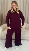 CurveWow Tape Side Long Sleeve Top Plum