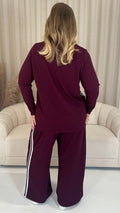 CurveWow Tape Side Long Sleeve Top Plum