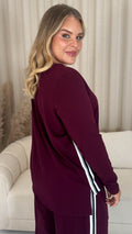 CurveWow Tape Side Long Sleeve Top Plum