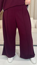 CurveWow Tape Wide Leg Trouser Plum