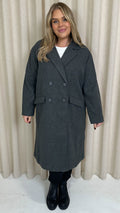 CurveWow Double Breasted Coat Charcoal