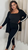 CurveWow Tape Side Cigarette Trouser Black and White