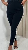 CurveWow Tape Side Cigarette Trouser Black and White