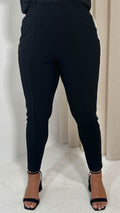 CurveWow Tape Side Cigarette Trouser Black and White