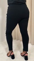 CurveWow Tape Side Cigarette Trouser Black and White