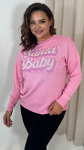 CurveWow Santa Baby Christmas Knitted Jumper Pink