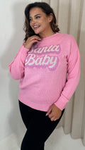 CurveWow Santa Baby Christmas Knitted Jumper Pink