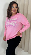 CurveWow Santa Baby Christmas Knitted Jumper Pink