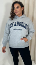 CurveWow 'Los Angeles' Slogan Hoodie Grey