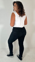 CurveWow Pull On Diamante Jegging Black