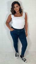 CurveWow Pull On Jegging Mid Blue