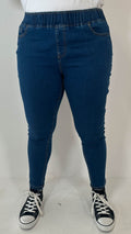 CurveWow Pull On Jegging Mid Blue