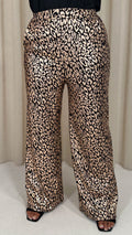 CurveWow Animal Glitter Wideleg Trourser Gold