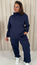 CurveWow Funnel Neck Sweatshirt Navy