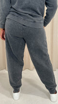 CurveWow Acid Wash Jogger Charcoal Grey