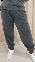 CurveWow Acid Wash Jogger Charcoal Grey