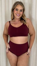 Curvy Seam Free Adjustable Comfort Bra Burgundy