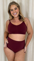 Curvy Seam Free Adjustable Comfort Bra Burgundy