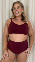 Curvy Seam Free Adjustable Comfort Bra Burgundy