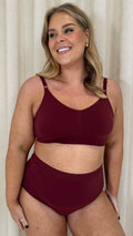 Curvy Seam Free Adjustable Comfort Bra Burgundy