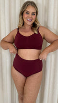 Curvy Seam Free Adjustable Comfort Bra Burgundy