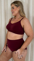 Curvy Seam Free Adjustable Comfort Bra Burgundy