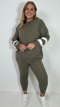 CurveWow Knitted Co-Ord Khaki