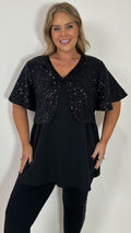 CurveWow Sequin Shrug Black