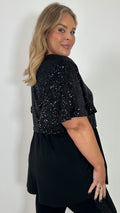 CurveWow Sequin Shrug Black