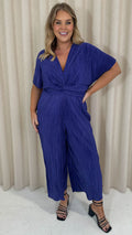 CurveWow Plisse Knot Jumpsuit Cadbury Purple