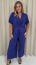 CurveWow Plisse Knot Jumpsuit Cadbury Purple