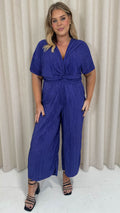 CurveWow Plisse Knot Jumpsuit Cadbury Purple