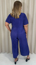 CurveWow Plisse Knot Jumpsuit Cadbury Purple