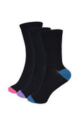 3 Pack Bamboo Heel & Toe Socks Dark