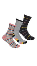 Bamboo Socks With Stripes Grey